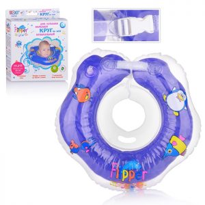 Надувной круг на шею для купания малышей Flipper 0+ с музыкой Буль-буль водичка.