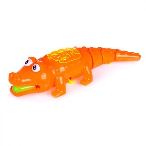 Заводная игрушка Крокодил со светом, в пакете