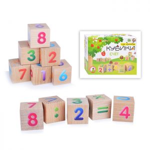 Кубики Цифры(набор деревянных кубиков из 12 штук,объем)
