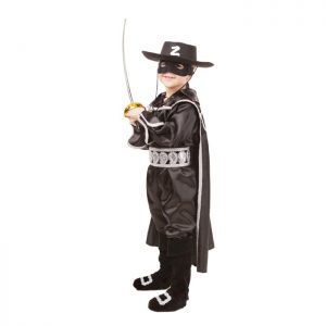 Карнавальный костюм Зорро (рубашка с плащом,брюки с сапогами и поясом,шляпа,шпага,маска)р.116-30