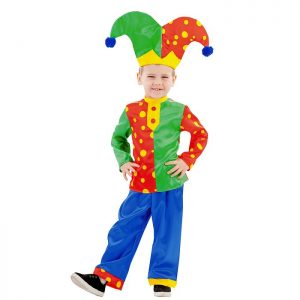Карнавальный костюм Скоморох Гороховый (рубашка, брюки, колпак) размер 110-56