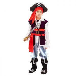 Карнавальный костюм Пират Спайк(рубашка с жилетом и поясом,брюки с сапогами,бандана,р.116-60