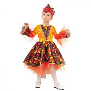 Карнавальный костюм Жар-птица(платье, кокошник) размер 110-56