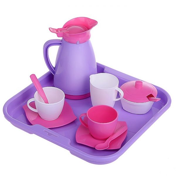 Набор детской посуды Алиса с подносом на 2 персоны (Pretty Pink)